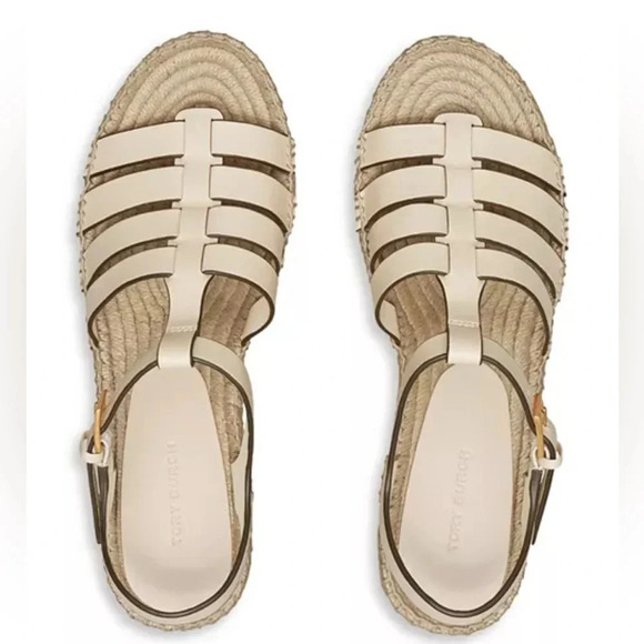 NWT (no box) Tory Burch Women's Fisherman Espadrille Platform Wedge Sandals - Picture 3 of 9